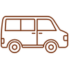 Picto minibus possibilité de transport de personnes 8 places - maron 100x100